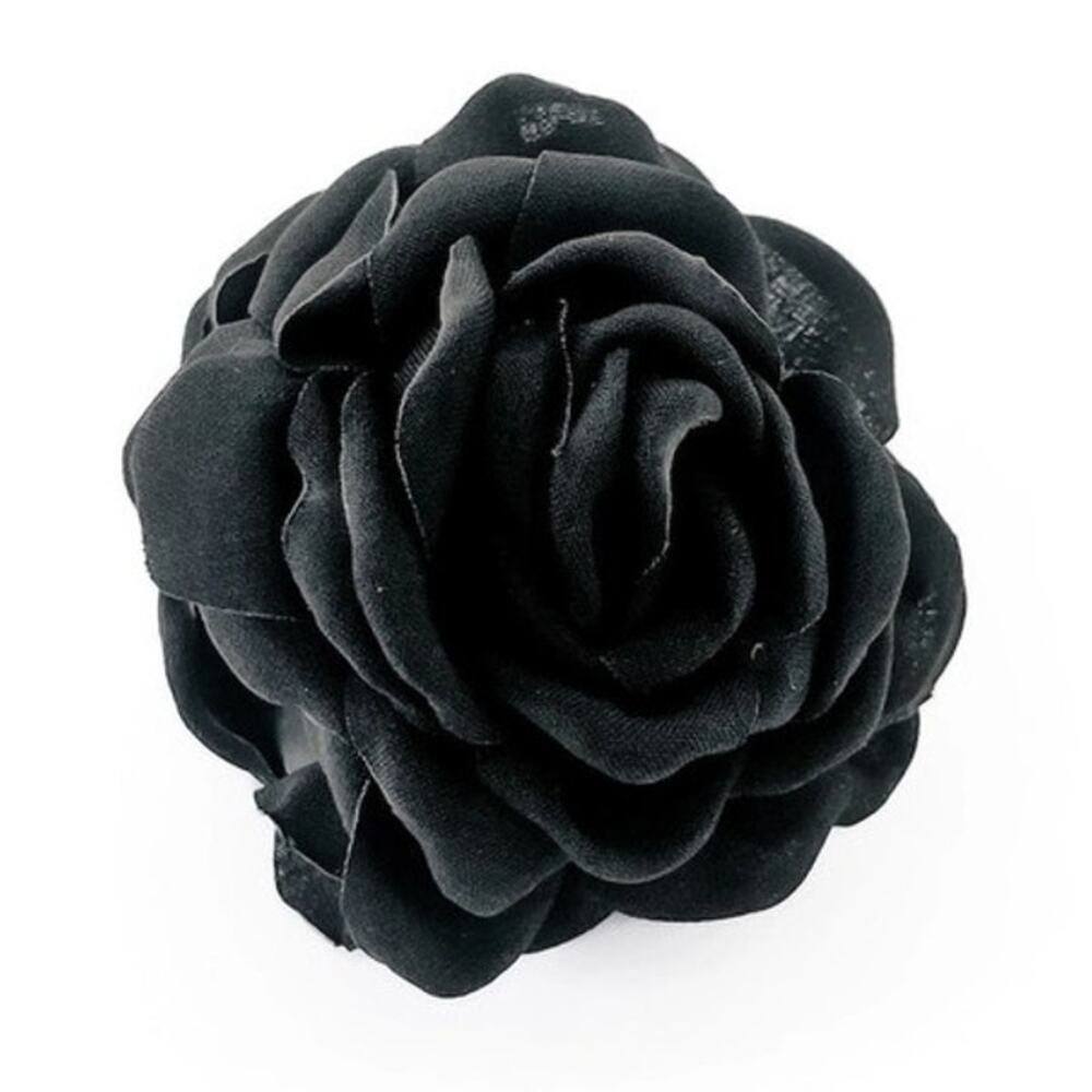 Blooming Rose Hair Claw Clip | Black | Strong Hold